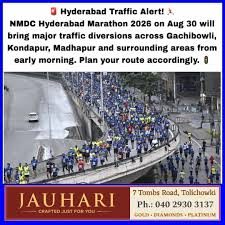 Traffic advisory for Hyderabad Marathon