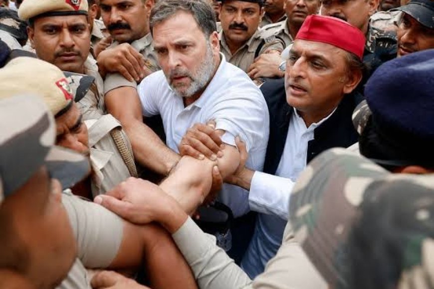 Rahul Gandhi, Akhilesh Yadav detained from protest outside PM's residence.