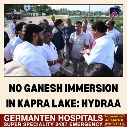 No permission for Ganesh idol immersion in Kapra Lake: HYDRAA
