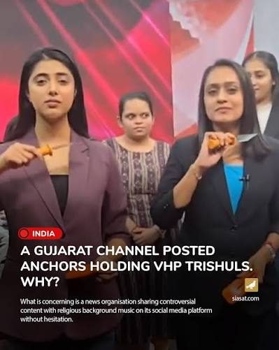 Anti Muslims Throat-slitting gesture by Gujarat news channel, editor defends