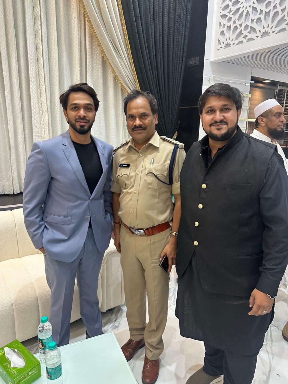 Syed Aamir Attends Yushan Fabric Impex Opening Ceremony in Hyderabad