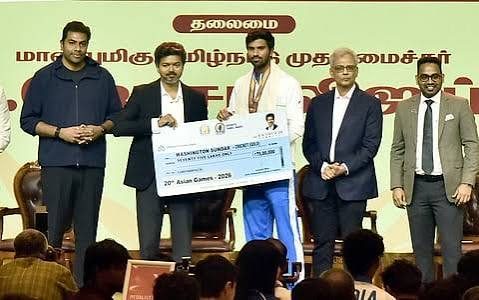 Medal-winning athletes felicitated by CM Vijay; Govt launches "Dream Olympics" scheme