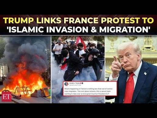 Trump blames France unrest on Islam, migration