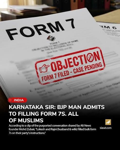 Karnataka SIR: BJP man admits to filling Form 7s. All of Muslims