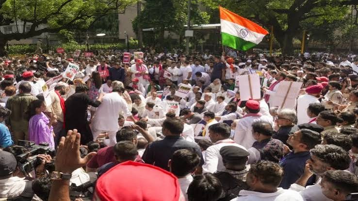 INDIA bloc will hold major protest in Delhi on Monday, to meet CJI