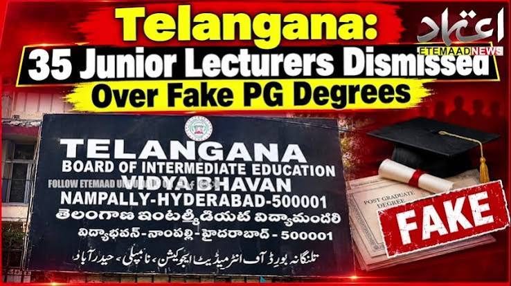 Telangana 35 junior lecturers lose jobs over fake certificates